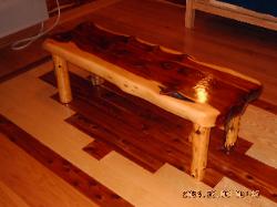 Rustic red cedar coffee table